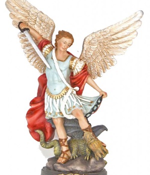 STATUE SAINT MICHEL 12 CM RESINE PEINT A LA MAIN NDSP