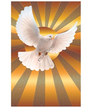 ICONE ET PRIERE SAINT ESPRIT SUR FOND DORE