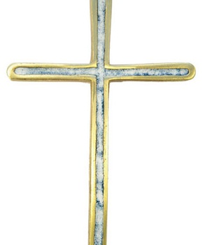 CROIX BRONZE EMAILLEE BLANCHE 12 CM NDSP