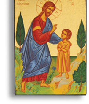 CHRIST BENISSANT - ICONE DOREE A LA FEUILLE 9.5X14 CM
