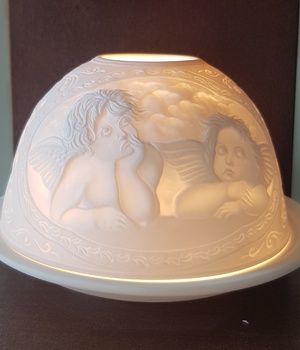 PHOTOPHORE PORCELAINE CHERUBINS