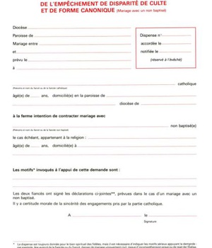 FORMULAIRE M 7 EMPECHEMENT DISPARITE DE CULTE