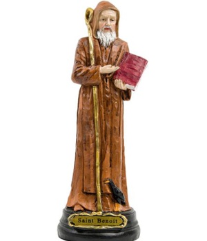 STATUE SAINT BENOIT RESINE 12 CM