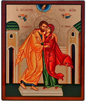 ICONE LA RENCONTRE DE ANNE ET JOACHIM 19.5X23.5 CM