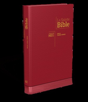 BIBLE NEG 1979 GROS CARACTERES SIMILICUIR BORDEAUX