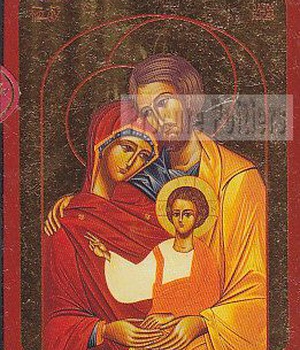 LA SAINTE FAMILLE - ICONE DOREE A LA FEUILLE 10X13 CM - 153.63