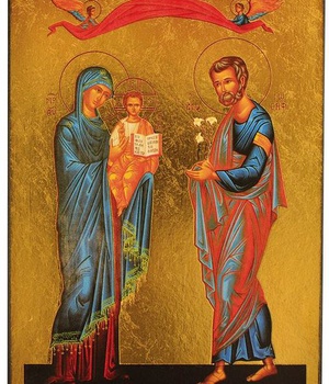 LA SAINTE FAMILLE - ICONE DOREE A LA FEUILLE 10X13 CM