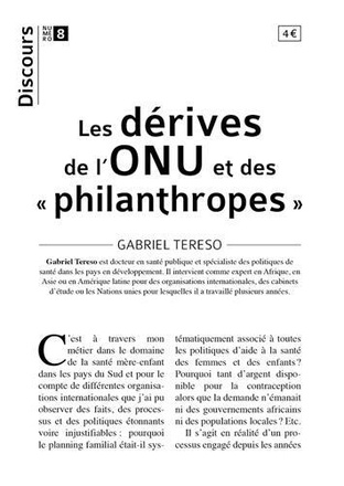 DISCOURS N 8 - LES DERIVES DE L'ONU ET DES PHILANTHROPES