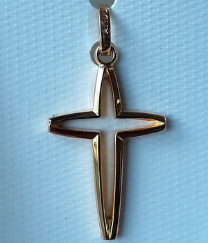 CROIX PLAQUE OR AJOUREE 20 MM