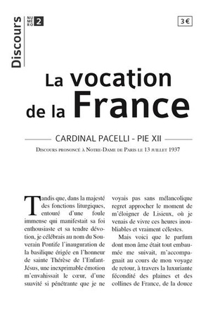 DISCOURS N 2 - LA VOCATION DE LA FRANCE