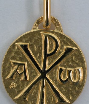 Médaille martelée Chrisme PO 18 mm