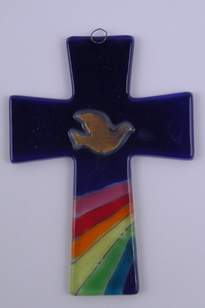 CROIX VERRE BLEU COLOMBE NDSP