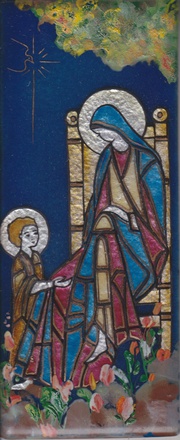 VIERGE EN MAJESTE 15.5 X 5.5 CM EMAIL NDSP