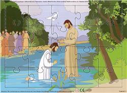 PUZZLE SUR PLANCHE 20 PIECES - LE BAPTEME DE JESUS