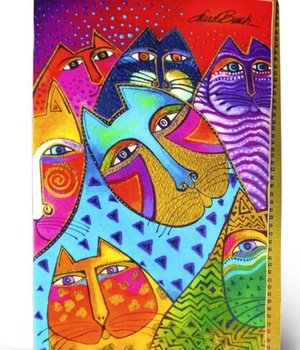 CAHIER SOUPLE - PETIT FORMAT - LB CHATS MULTICOLORES - 385X125MM