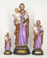 STATUE RESINE PEINTE A LA MAIN SAINT JOSEPH 12 CM