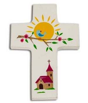 CROIX ALLEGRESSE DE LA VIE BLANC 7 X 11 CM