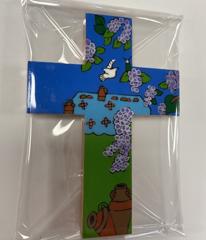 CROIX BOIS PEINT LA ESPERANZA