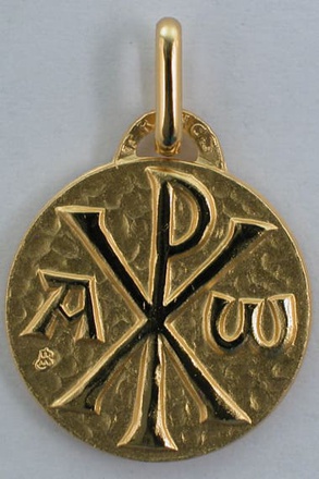 Médaille martelée Chrisme PO 18 mm