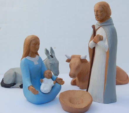 LOT NUIT DE LUMIERE JESUS MARIE JOSEPH ANE ET BOEUF - 5 PERSONNAGES