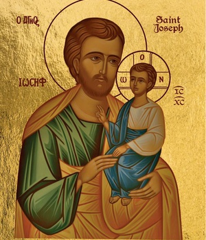SAINT JOSEPH A L'ENFANT - ICONE DOREE A LA FEUILLE 22X18,1 CM - 328.68