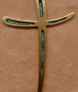 CROIX BRONZE EMAIL VERT 10 CM MVT NDSP