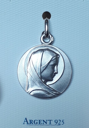 MEDAILLE VIERGE ARGENT 19 MM
