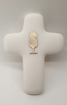 CROIX DE L'EUCHARISTIE FILET DORE