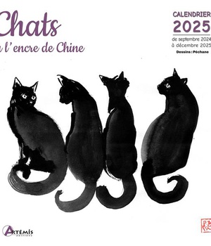CALENDRIER CHATS A L'ENCRE DE CHINE 2025