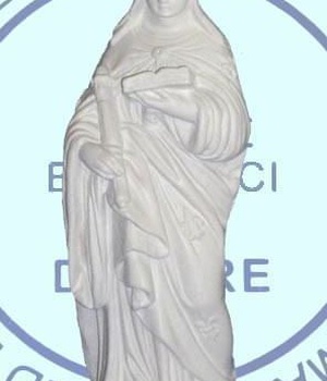 STATUE SAINTE RADEGONDE 30 CM CIMENT BLANC POUR EXTERIEUR
