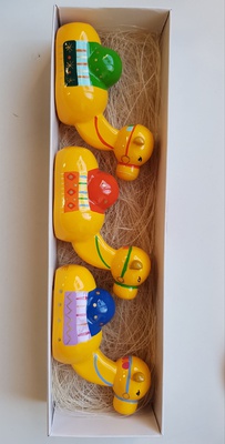 SET 3 DROMADAIRES BOIS PEINT + BOITE