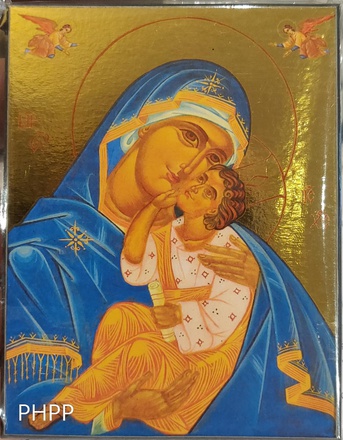 ICONE DOREE VIERGE AU SOURIRE 8 X10 CM SUR MEDIUM 9 MM NDSP