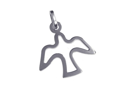 PENDENTIF COLOMBE ARGENT 16MM