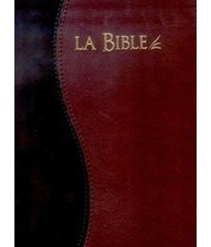 BIBLE SEGOND 21: DUO NOIR/BORDEAUX, TRANCHES OR, FERMETURE ECLAIR