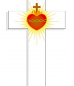 CROIX AMOUR SACRE COEUR 8CM X 14.5CM