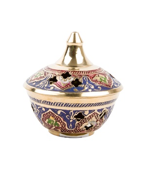 BRULE ENCENS LAITON EMAILLE HAUT 5 CM DIAM 6 CM NDSP