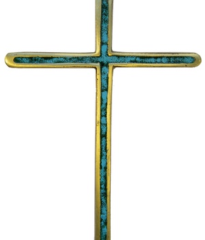 PETITE CROIX BRONZE EMAIL TURQUOISE 12.5 CM NDSP