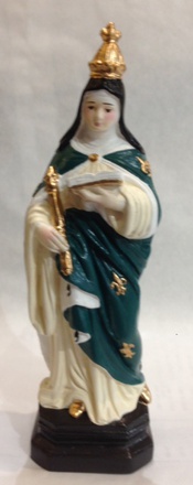 STATUE SAINTE RADEGONDE 16 CM PLATRE DECOREE