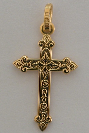 CROIX PLAQUE OR FANTAISIE 2.3CM