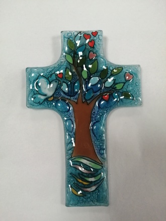 CROIX VERRE ARBRE 12X8 CM