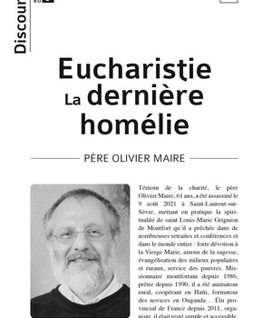 DISCOURS N 9 - EUCHARISTIE LA DERNIERE HOMELIE