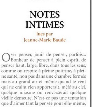 NOTES INTIMES DE MARIE NOEL