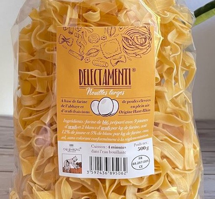 NOUILLES LARGES AUX OEUFS FRAIS 500G - ABBAYE D'OELENBERG