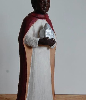 ROI MAGE NOIR CRECHE NUIT DE LUMIERE 18 CM