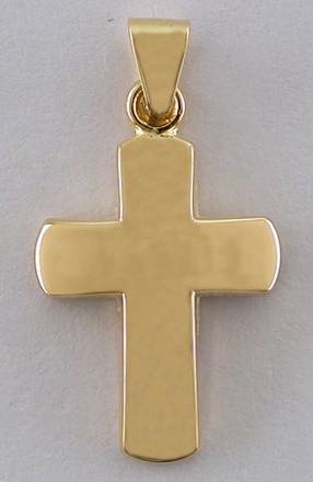 CROIX PLAQUE OR FANTAISIE BOMBEE 1.8 CM