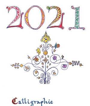 CALENDRIER 2021 CALLIGRAPHIE ABBAYE BELLOC 160 X 300 DPTS