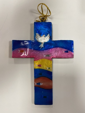 CROIX NACRE COLOMBE BLEU