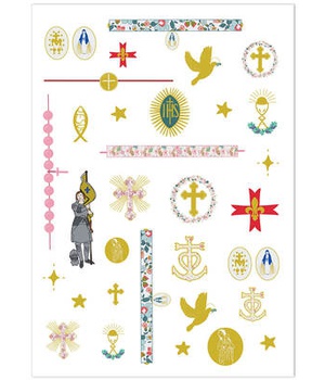 TATOUAGES EPHEMERES KATO COLLECTION "FILLE" - PLANCHE DE 21X14,8CM