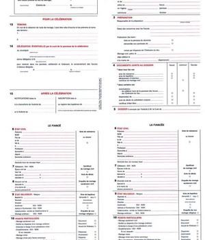 FORMULAIRE M 1 DOSSIER ADMINISTRATIF EN VUE DU MARIAGE BLOC DE 50