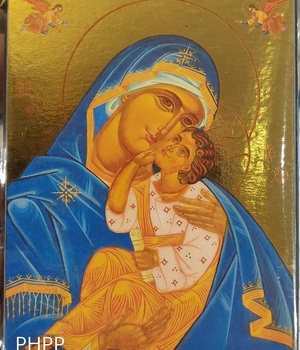 ICONE DOREE VIERGE AU SOURIRE 8 X10 CM SUR MEDIUM 9 MM NDSP